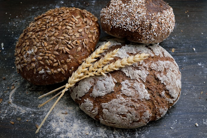 Freshly baked stone-baked sourdough loaf